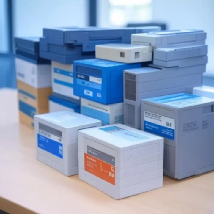 Overzicht van verschillende printercartridges voor kantoor