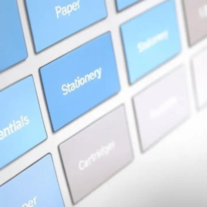Overzichtelijke navigatie door kantoormaterialen per categorie