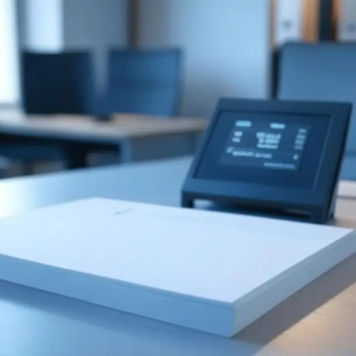 Detailweergave van een papierproduct met specificaties en prijsinformatie.