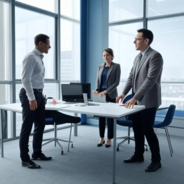 Moderne, opgeruimde kantoorruimte met medewerkers die efficiënt samenwerken