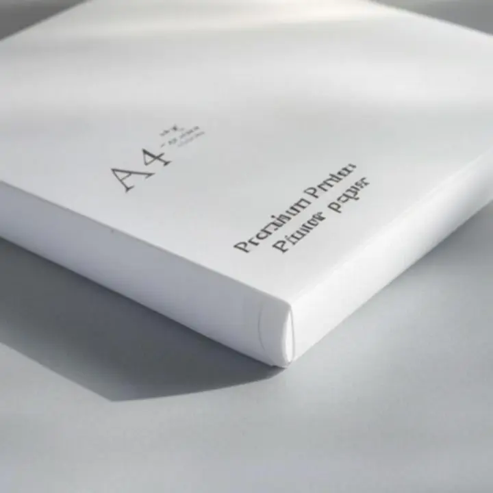 Hoogwaardige close-up van een pak kantoorprinterpapier