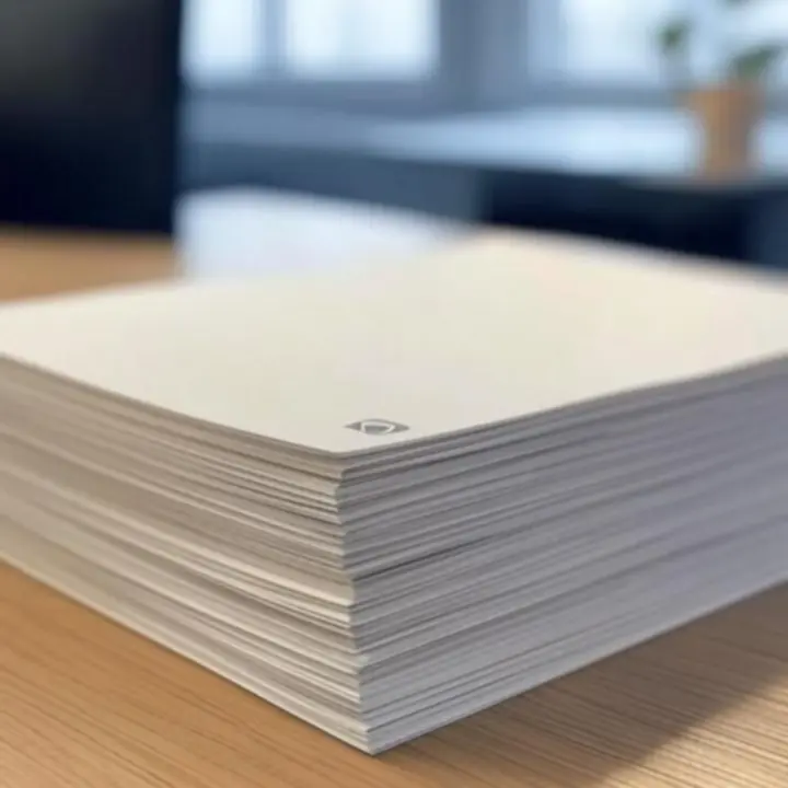 Detail van gerecycled papier met zichtbare vezelstructuur